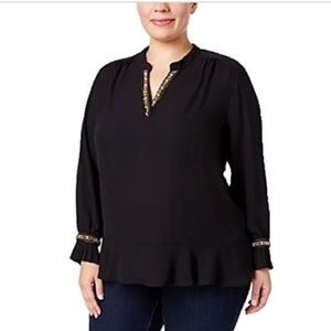 NWT SIZE 1X NY COLLECTION BLACK BLOUSE